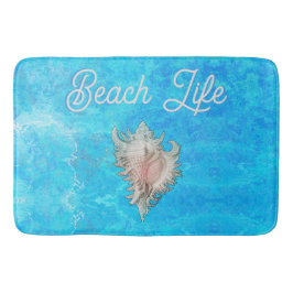 Conch Muschel "Beach Life" Badematte