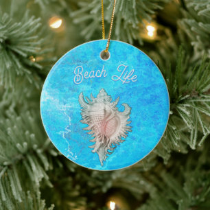 Conch Muschel "Beach Life" Keramik Ornament