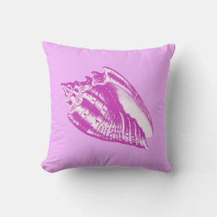 Conch-Muschel - Orchid und Weiß Kissen