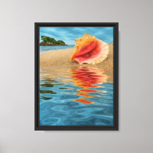 Conch Muschel Reflection Strand Leinwanddruck