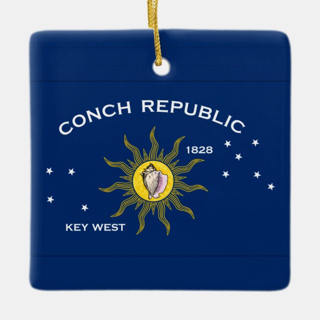 Conch Republic Flag Keramikornament (Vorderseite)