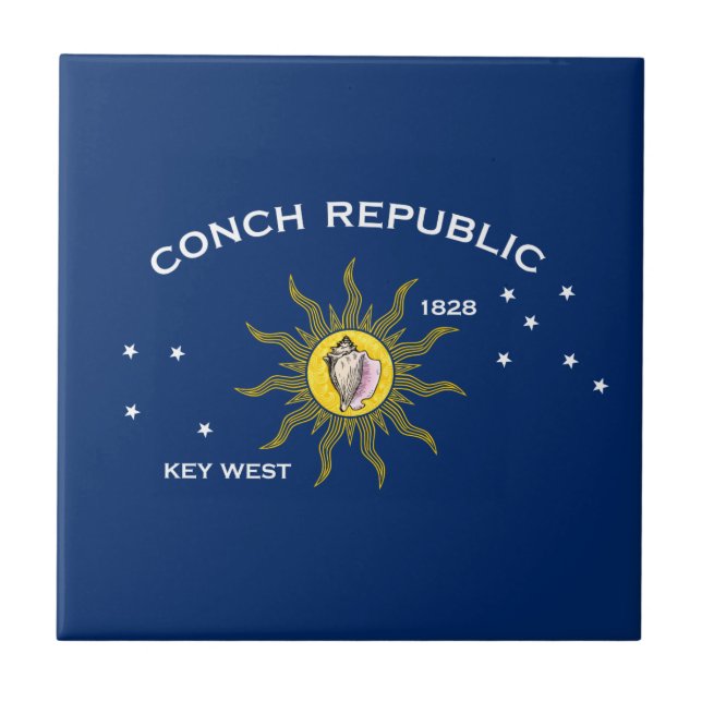 Conch-Republik-Flagge Key West Florida Fliese (Vorderseite)