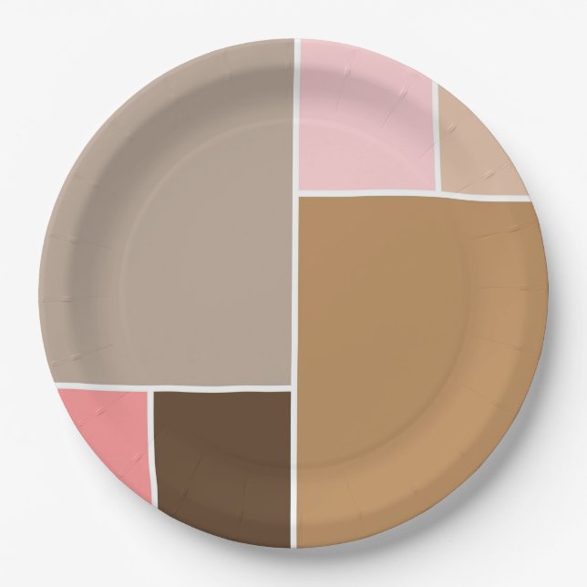 Conch Seashell Color Blocks Pappteller (Vorderseite)