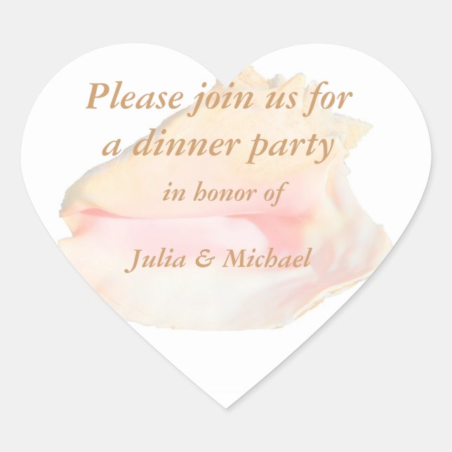 Conch Seashell Herzform Herz-Aufkleber (Vorderseite)