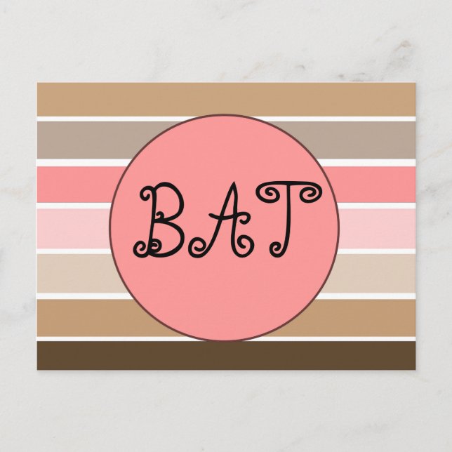 Conch Seashell Stripes Postkarte (Vorderseite)