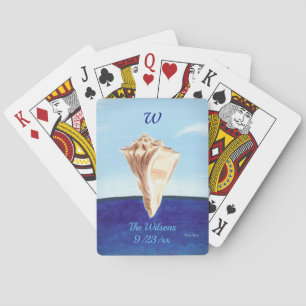 Conch Seashell und Ocean Monogram Playing Cards Spielkarten