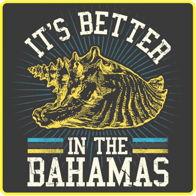 Conch Vacation Bahamas Sticker Cruise Bahamian (Vorderseite)