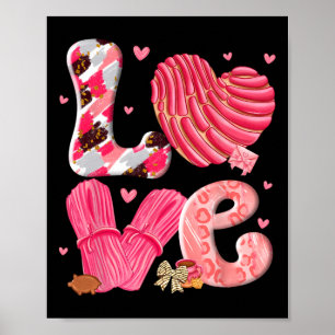 Concha Liebt Valentinstag Mexikanischer Süßer Pan Poster