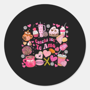 Concha Siehe das mexikanische Amo Valentine für Mä Runder Aufkleber