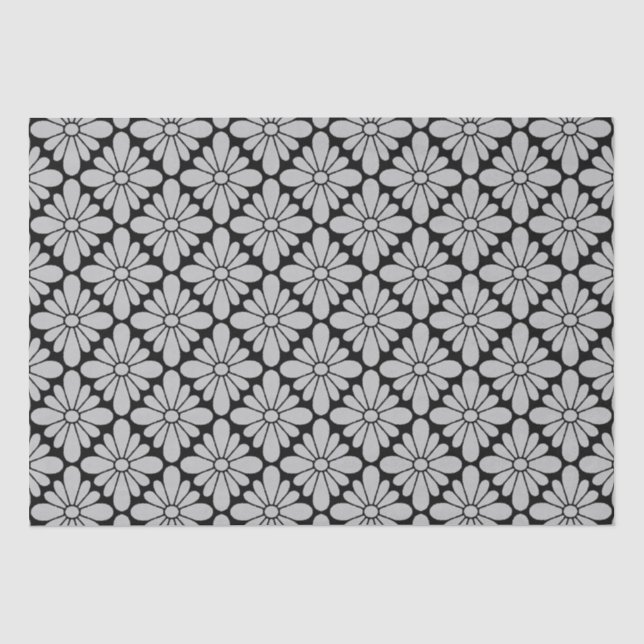 Concho Blume Pattern Grau Seidenpapier (Vorderseite)