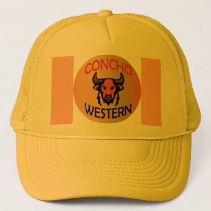 Concho Western Bull Logo - Rustikale Cowboy Ranch Truckerkappe