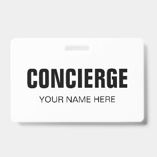 Concierge Namensschild mit Clip Ausweis