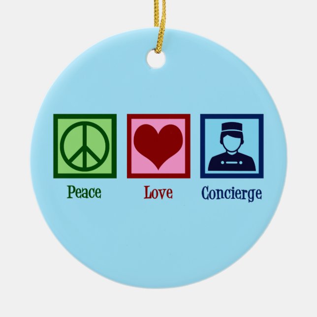 Concierge Peace Liebe Keramik Ornament (Vorne)