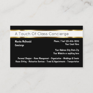Concierge personnel classique Cartes d'affaires