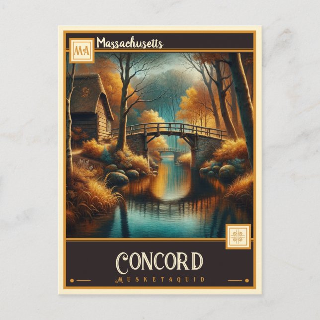 Concord, Massachusetts | VINTAG Postkarte (Vorderseite)