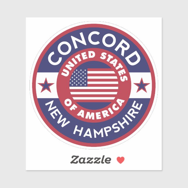 CONCORD, New Hampshire Aufkleber (Blatt)