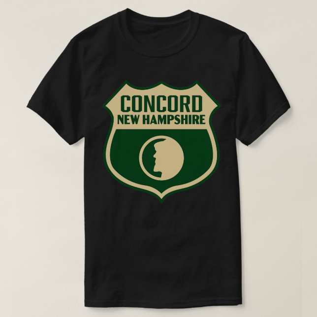 Concord New Hampshire Retro Shield Tan T-Shirt (Design vorne)