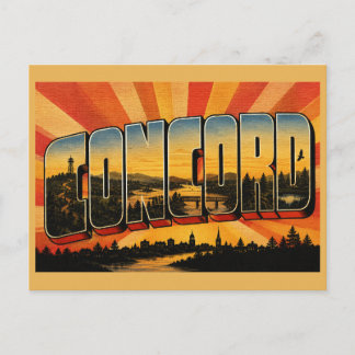 Concord New Hampshire River Hills Wald Kunst Postkarte