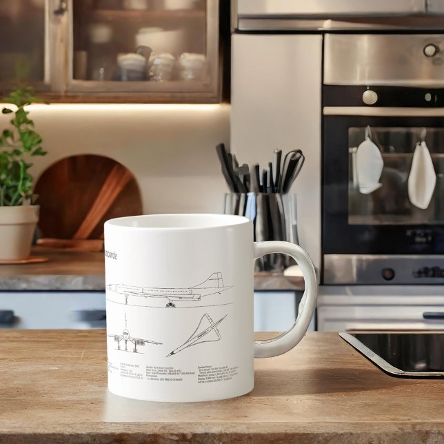 Concorde - Flugzeugkonzeption Zeichnend Pläne BD Kaffeetasse (Von Creator hochgeladen)