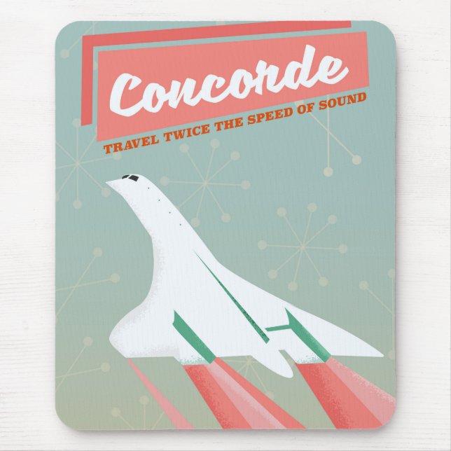 Concorde Vintage Reiseplakat Mousepad (Vorne)