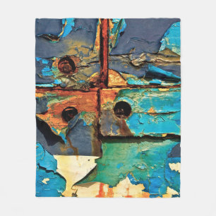 Concrete wall with abstract painting fleecedecke