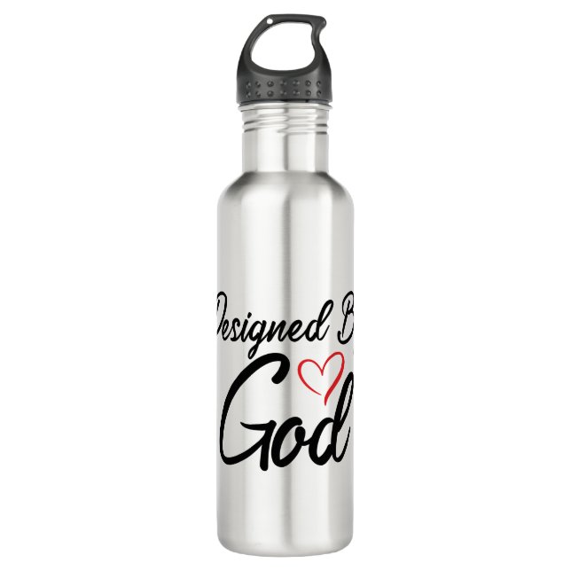 Conçu Par Dieu Bouteille d'eau en acier inoxydable (Devant)