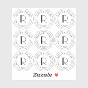 Conçu pour être Étiquette Mini Monogramme avec dat