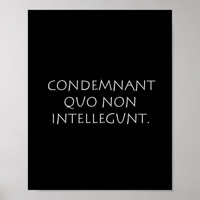 Condemnant quo non intellegunt poster (Vorne)