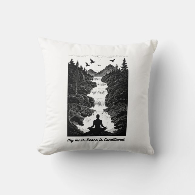 Conditional Inner Peace T-Shirt | Minimalist Zen Kissen (Vorderseite)