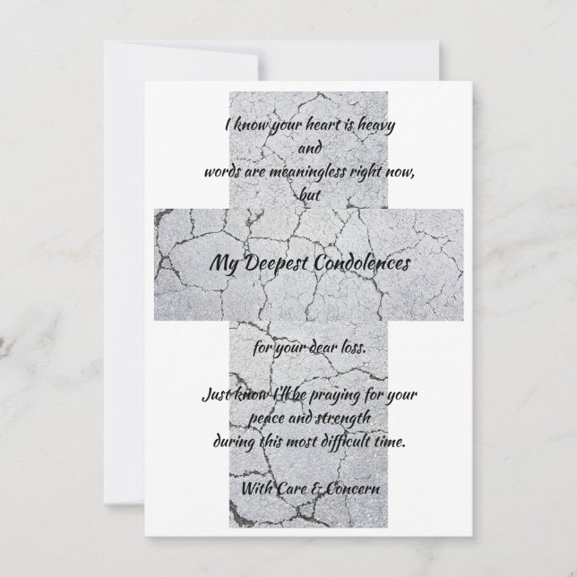 Condoléances les plus profondes carte de voeux pla (Devant)