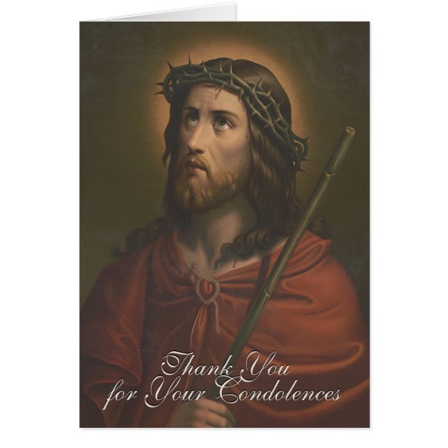 Condolence de sympathie funéraire de Jésus couronn (Devant)