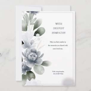 Condolence Watercolor Floral Sympathy Card Einladung