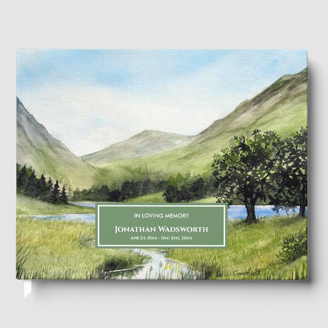 Condolence Watercolor Lake Buttermere Cumbria Gästebuch (Vorderseite)