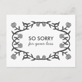 CONDOLENCES Sorry für Ihre Loss Rose Frame Gothic Postkarte