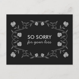 CONDOLENCES Sorry für Ihre Loss Rose Frame Gothic Postkarte