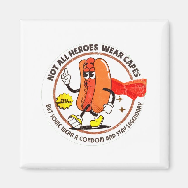 Condom Legend Inappropriate Funny 90s Retro T Funn Magnet (Vorne)