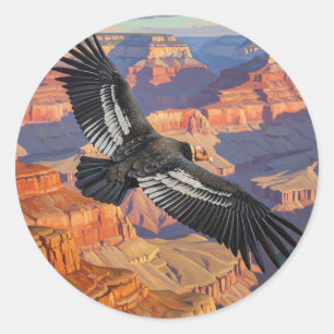 Condor am Grand Canyon Nationalpark Runder Aufkleber