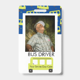 Conducteur d'autobus scolaire Badge de confettis j