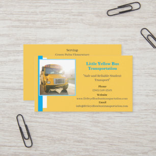 Conducteur de bus Carte de visite de bus de l'écol
