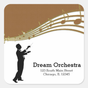 Conductor Orchestra Quadratischer Aufkleber