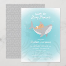 Conduire par Baby shower de requin doux Invitation