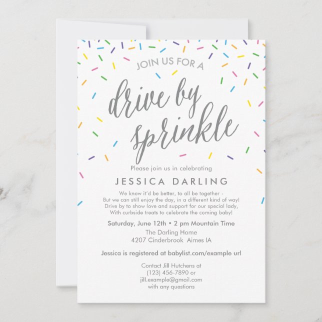 Conduire par sautiner par Baby shower Invitation (Devant)
