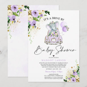 Conduite d'éléphants par Baby shower Invitation vi