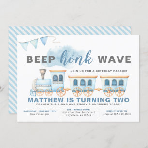 Conduite En Train Anniversaire Invitation Boy