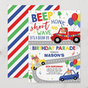 Conduite Par Anniversaire Parade Invitation Parade