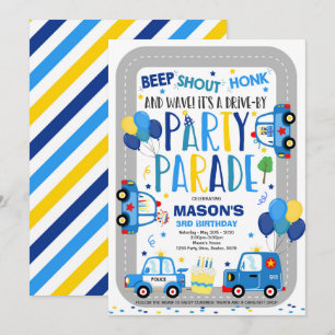 Conduite Par Anniversaire Parade Invitation Police
