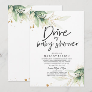 Conduite Par Baby shower Invitation Végétale Douch
