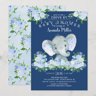 Conduite par Elephant Boys Baby shower Invitation