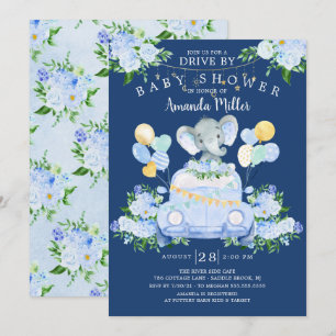 Conduite par Elephant Boys Baby shower Invitation
