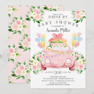Conduite Par Filles Baby shower Invitation